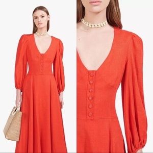 Staud Birdie dress in Tomato